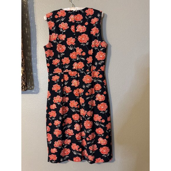 Banana Republic Pencil Dress 10 Red Black Ivory Floral Sleeveless Washable NEW - Picture 10 of 14
